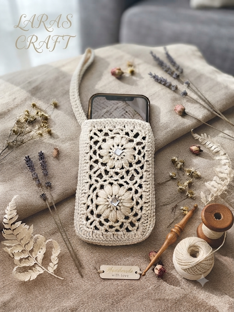 جراب هاتف كروشية Crochet phone case